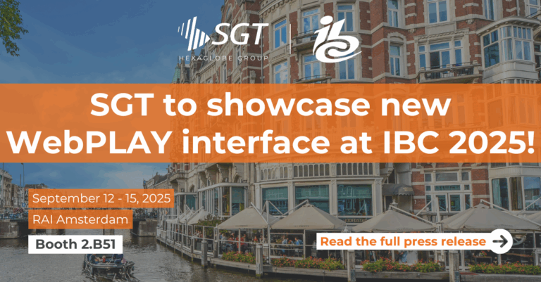 SGT at IBC 2025 WebPLAY interface